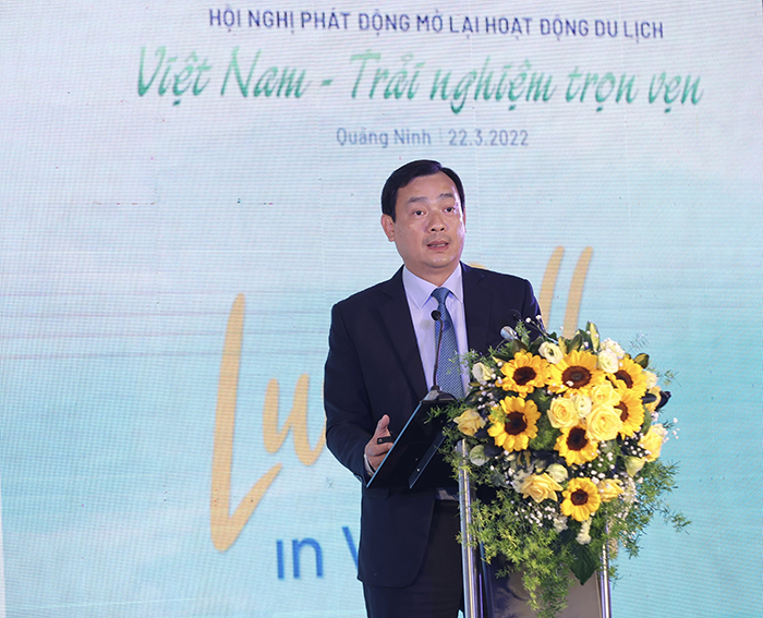 Tổng cục trưởng Tổng cục Du lịch Nguyễn Trùng Khánh phát biểu tại Hội nghị